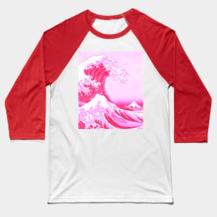 Kanagawa Japanese Art The Great Wave Pastel Pink Purple Baseball T-Shirt